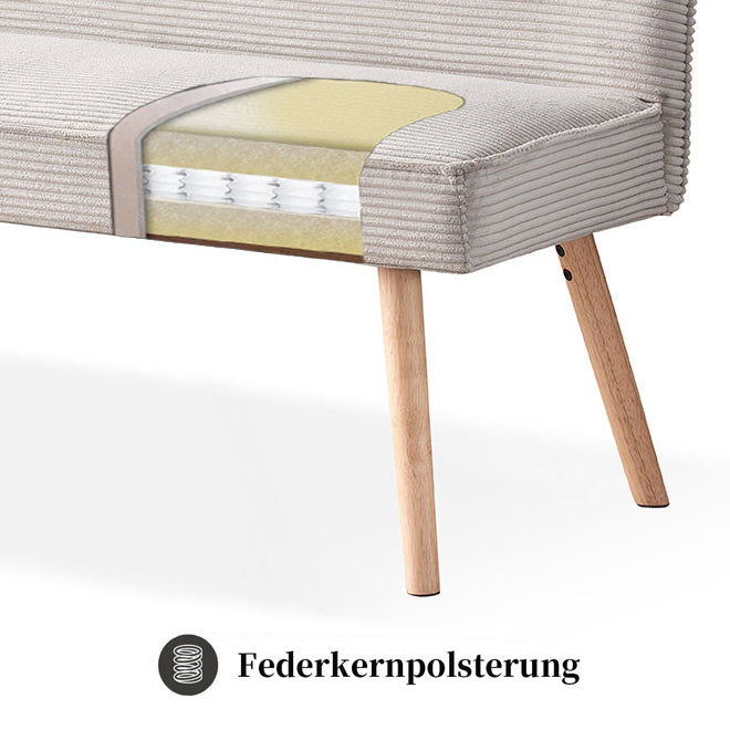 Sitzbank PAUL – Polsterbank mit Rückenlehne & Holzbeinen