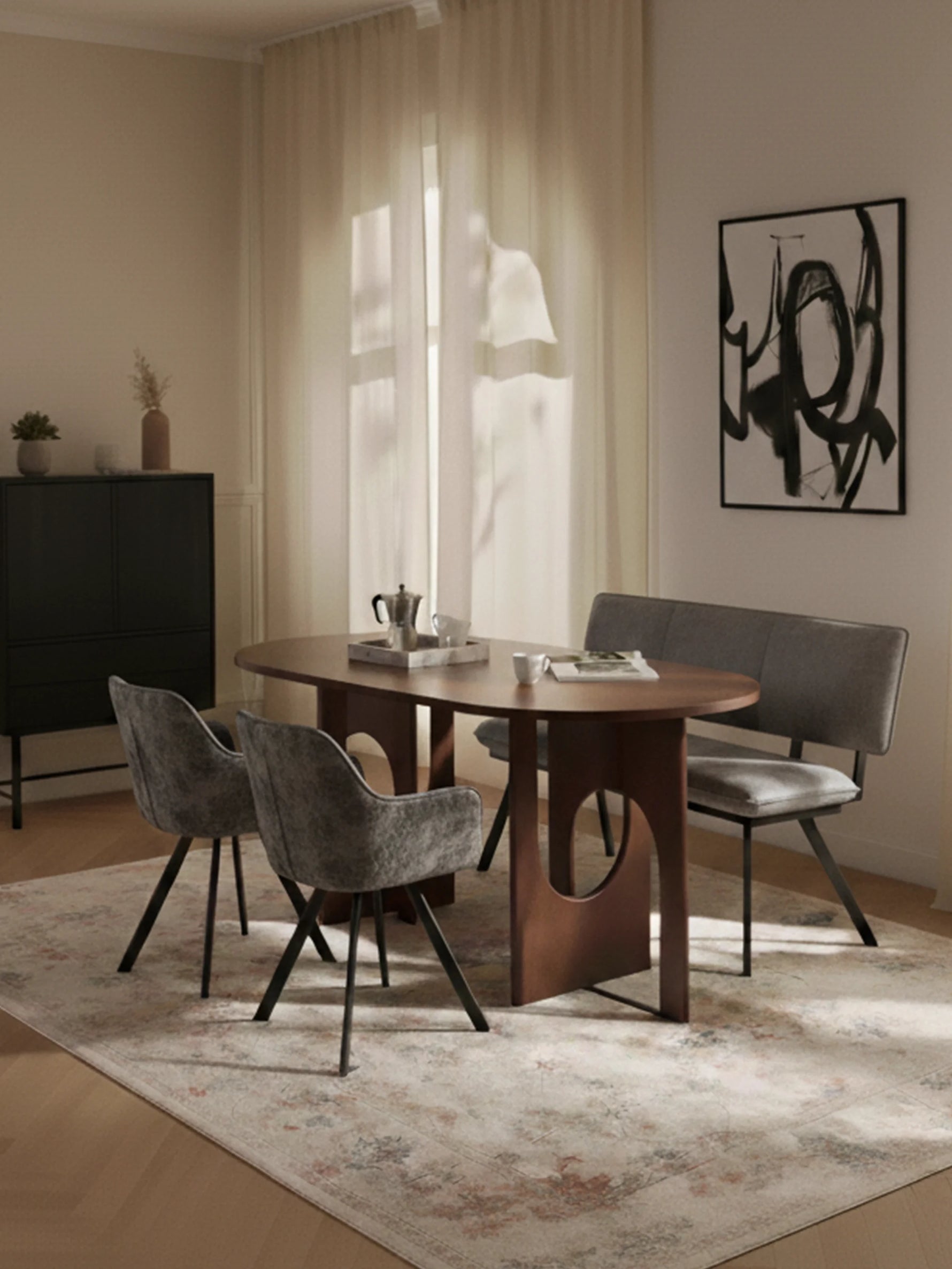 B-Ware Sitzbank JUNA, Grau, 160cm