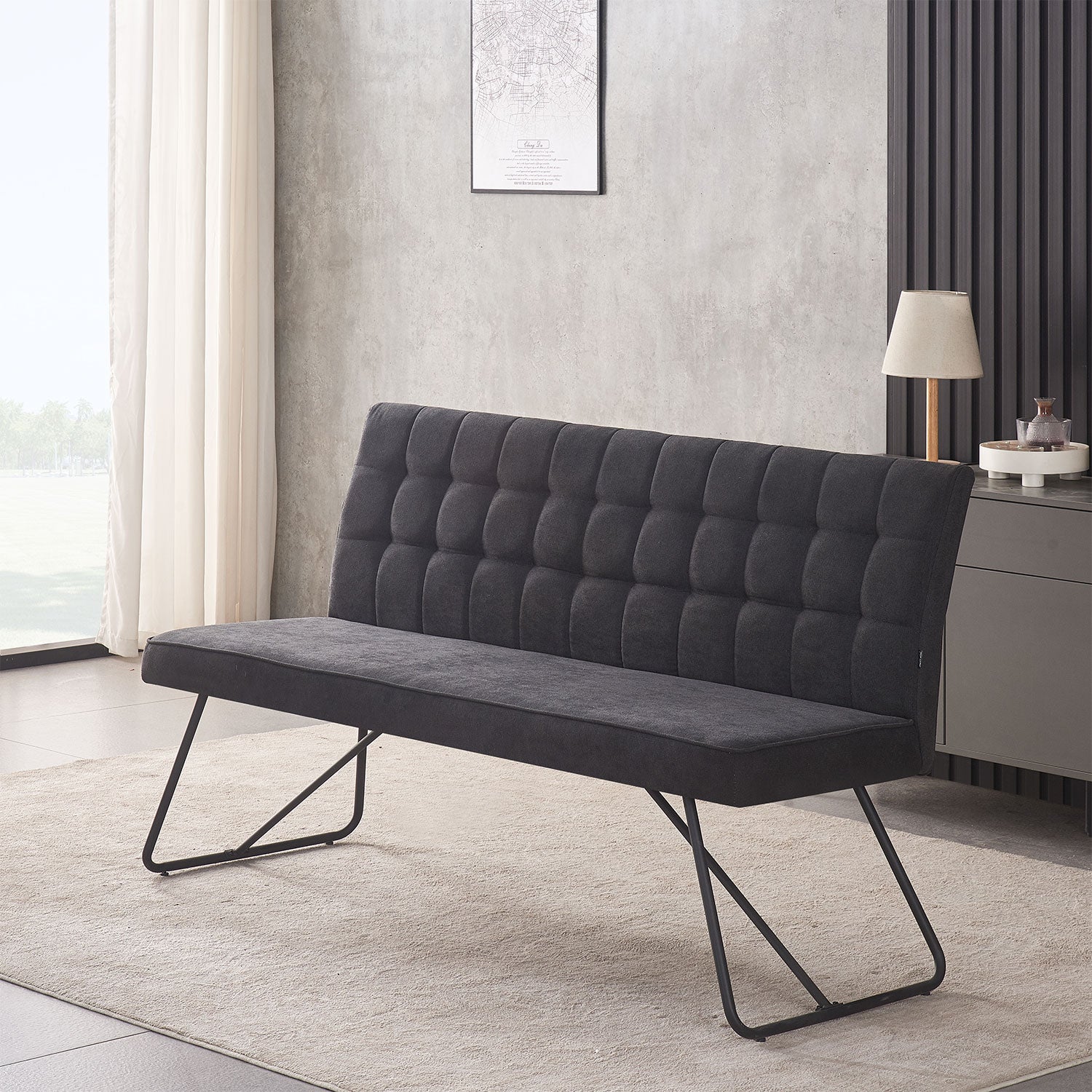 B-Ware Sitzbank LINA, Anthrazit, 140 cm