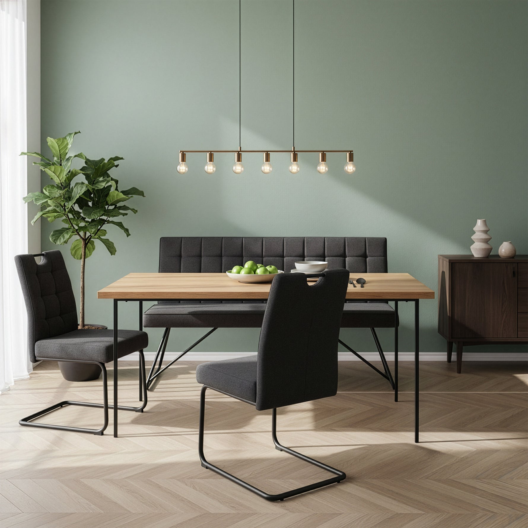 Sitzbank LINA – Polsterbank mit stabilem Metallgestell (bis 240Kg belastbar)