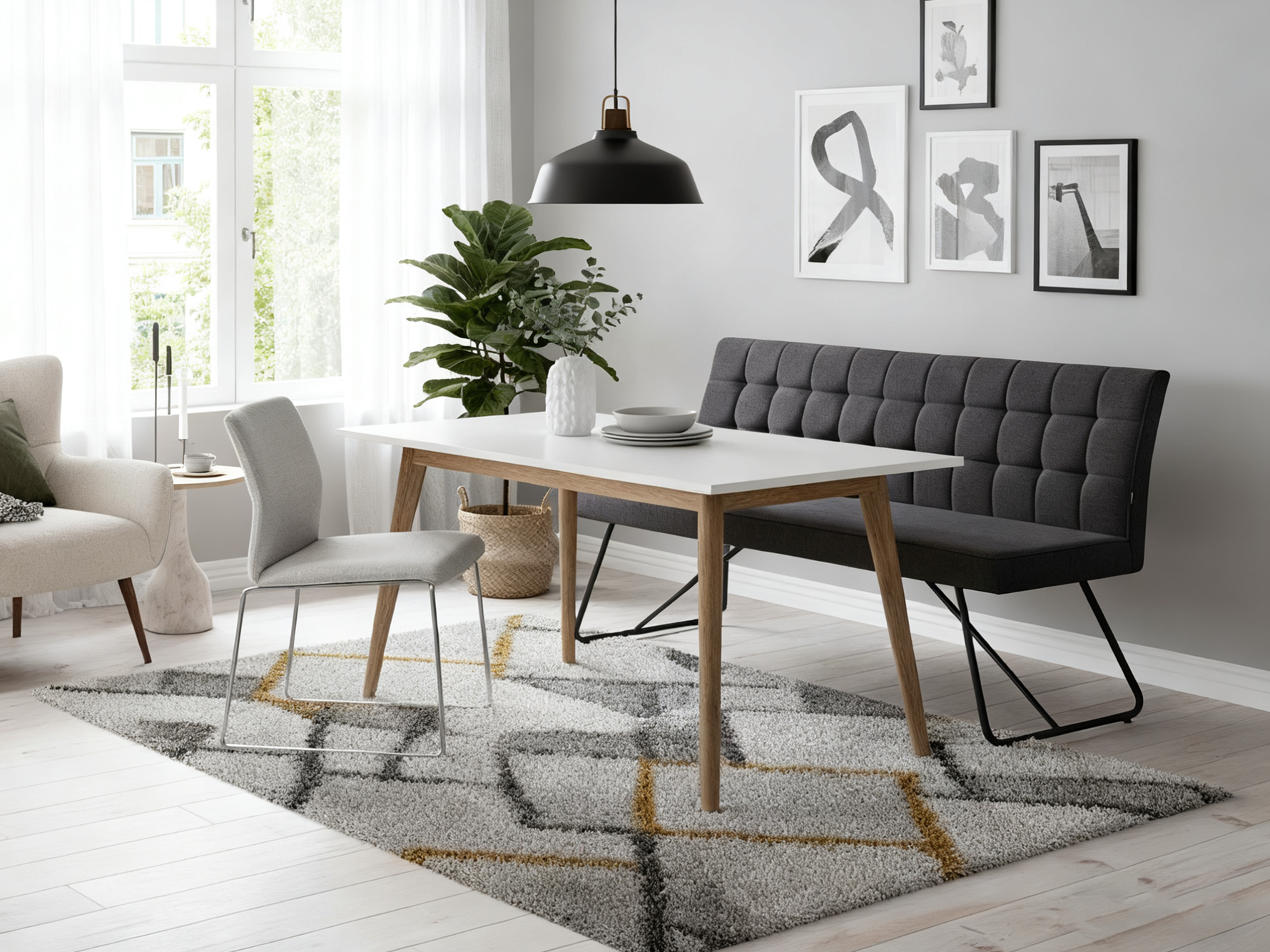 B-Ware Sitzbank LINA, Anthrazit, 160 cm