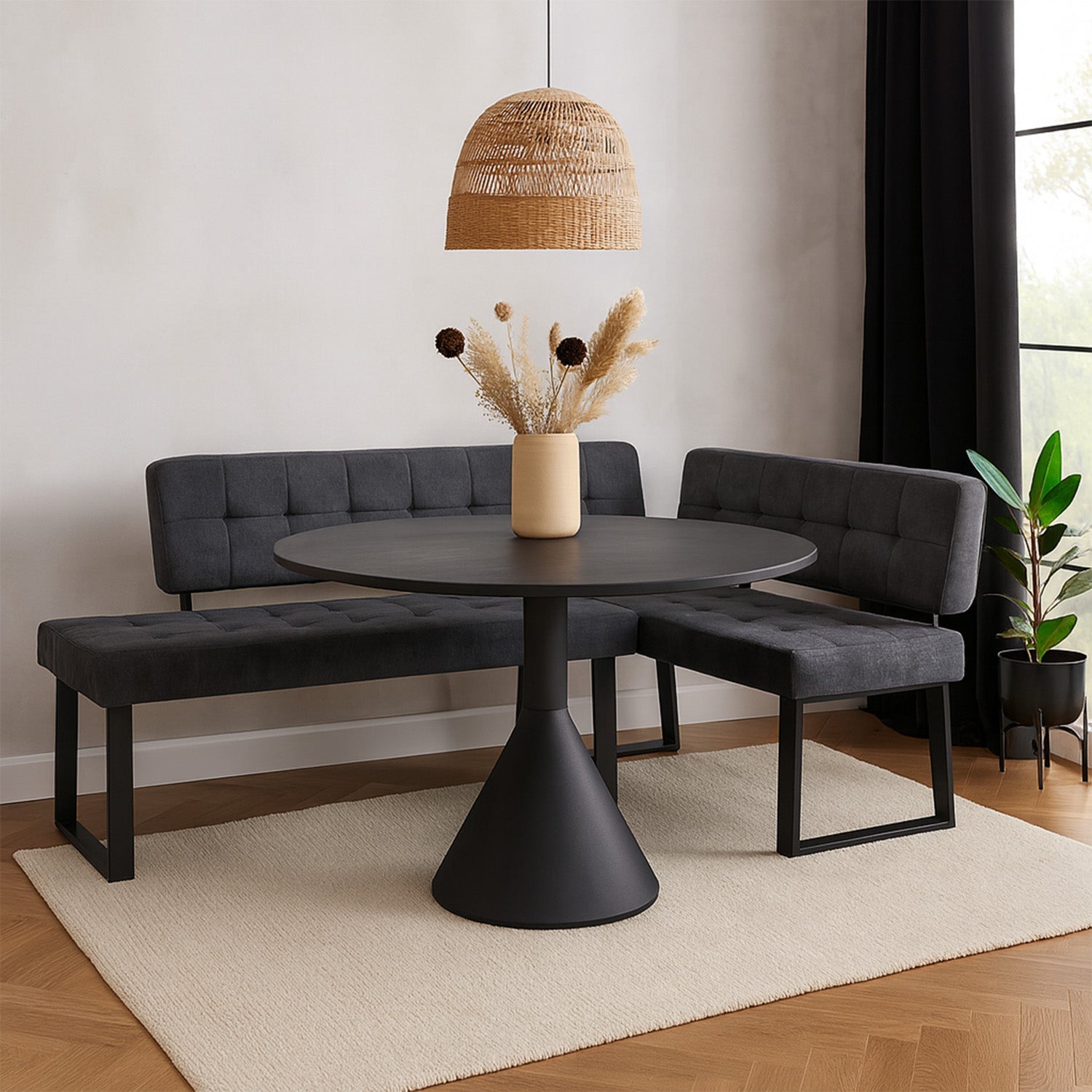 AKA - Eckbank mit U Gestell beidseitig montierbar