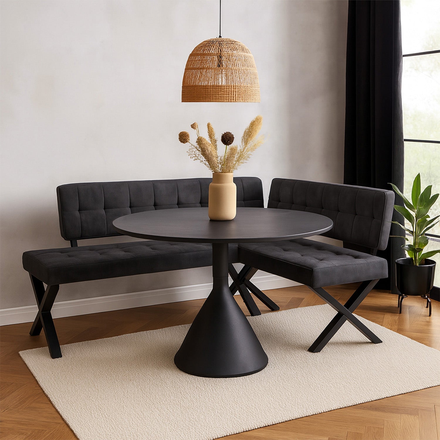 EKA - Eckbank mit X Gestell beidseitig montierbar