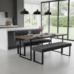 Sitzbank SIGFRID – Esszimmerbank mit Rückenlehne & Metallgestell