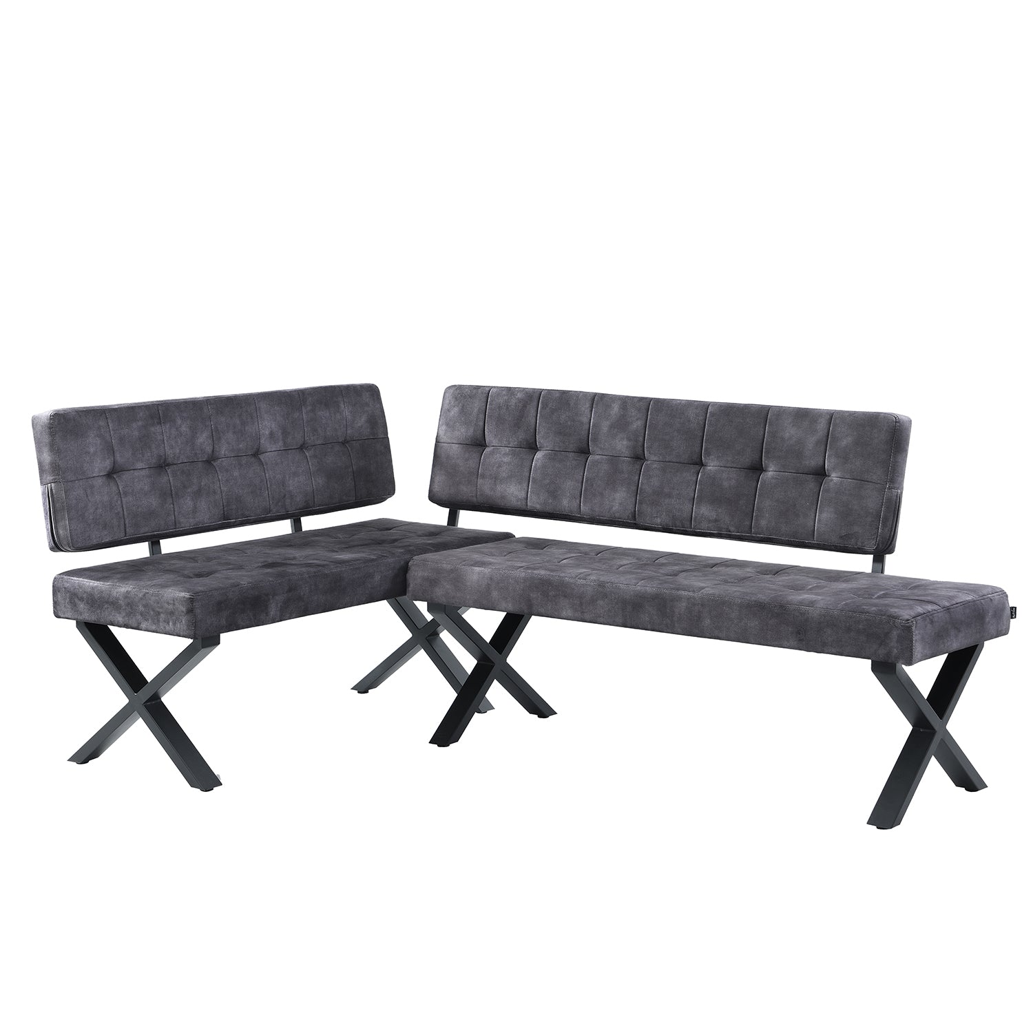 Eckbank EKA - Modulare Eckbank mit X Gestell beidseitig montierbar