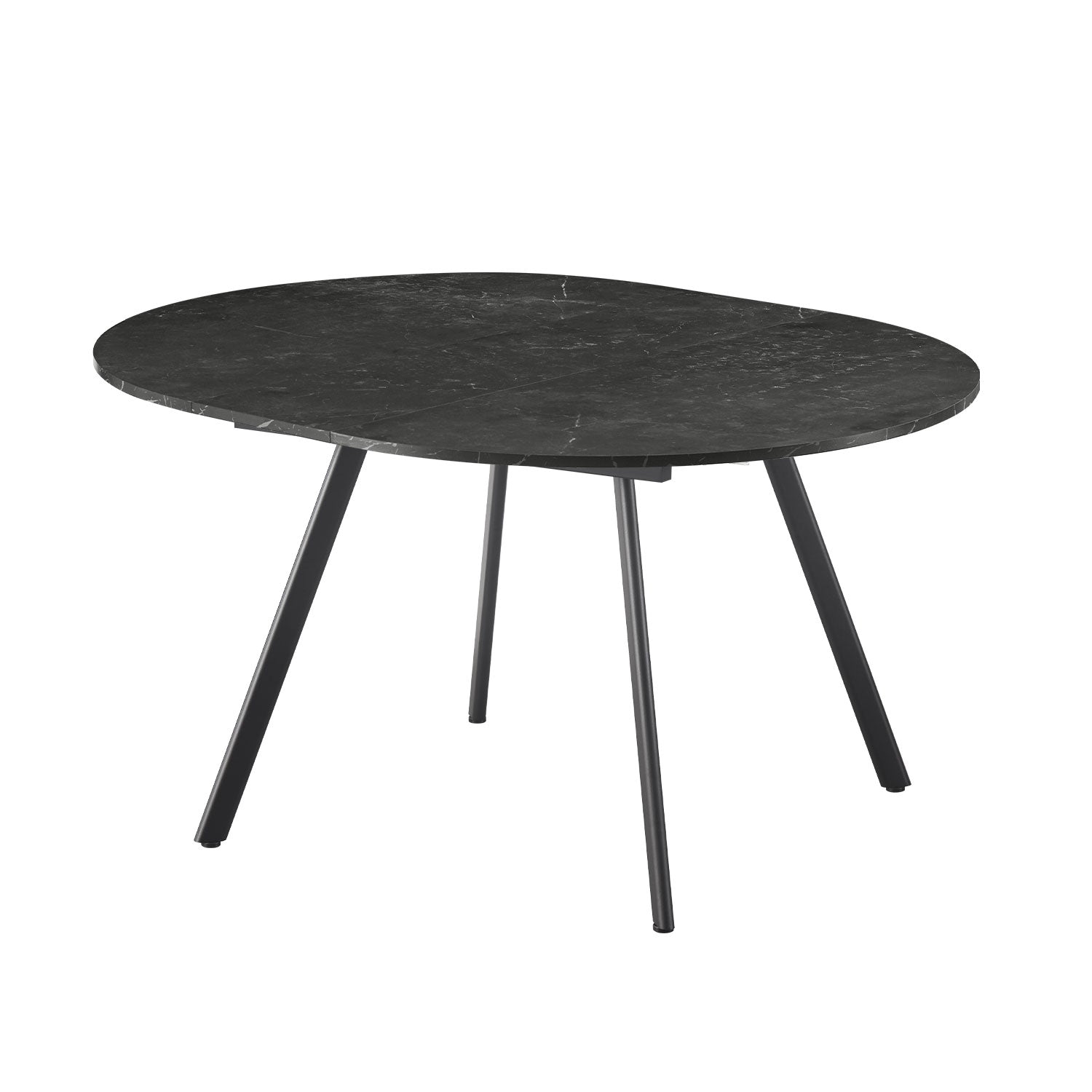 B-Ware Ausziehtisch TILL, Rund, Marmor Schwarz