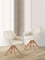 Esszimmerstühle THOMAS-LINA 2er Set, 360° drehbar, Massivholzgestell