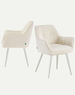 THOMAS-JILL 2er Set - zeitloser Polsterstuhl mit Metallbeinen