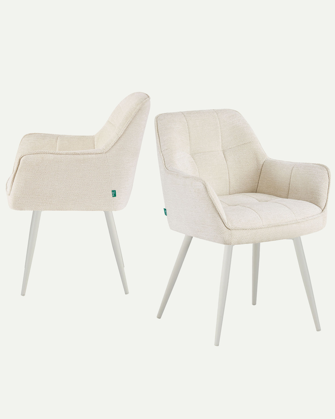 THOMAS-JILL 2er Set - zeitloser Polsterstuhl mit Metallbeinen