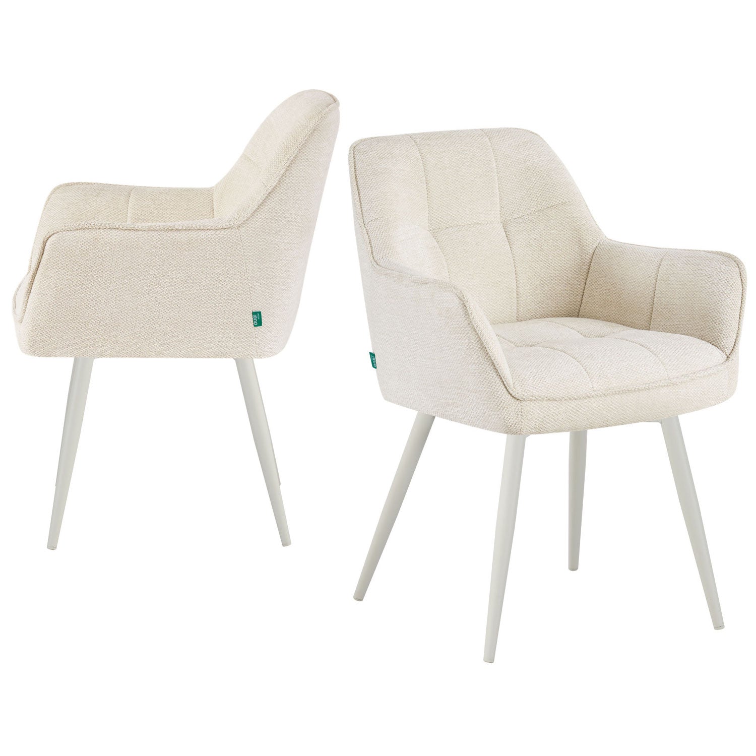 THOMAS-JILL 2er Set - zeitloser Polsterstuhl mit Metallbeinen