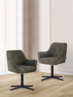 Esszimmerstühle THOMAS-KIRA 2er Set, 360° drehbar, Zeitloser Drehstuhl mit Rückholfunktion