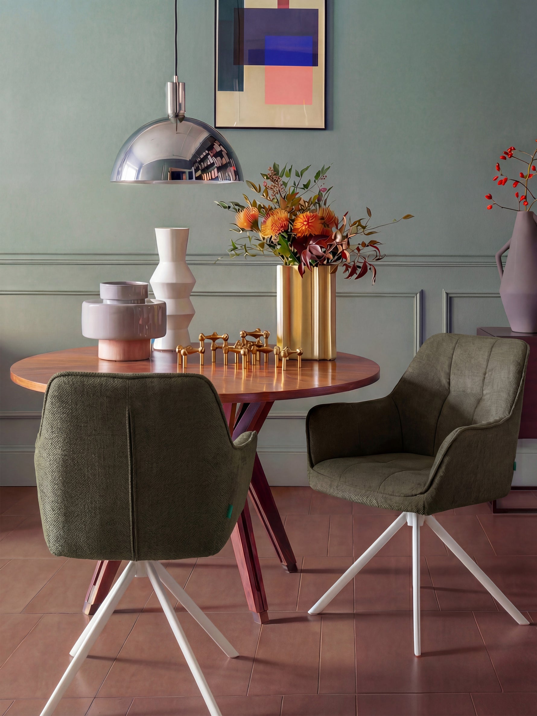 Esszimmerstühle THOMAS-DINA 2er Set - 360° drehbar mit Rückholfunktion