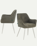 THOMAS-JILL 2er Set - zeitloser Polsterstuhl mit Metallbeinen