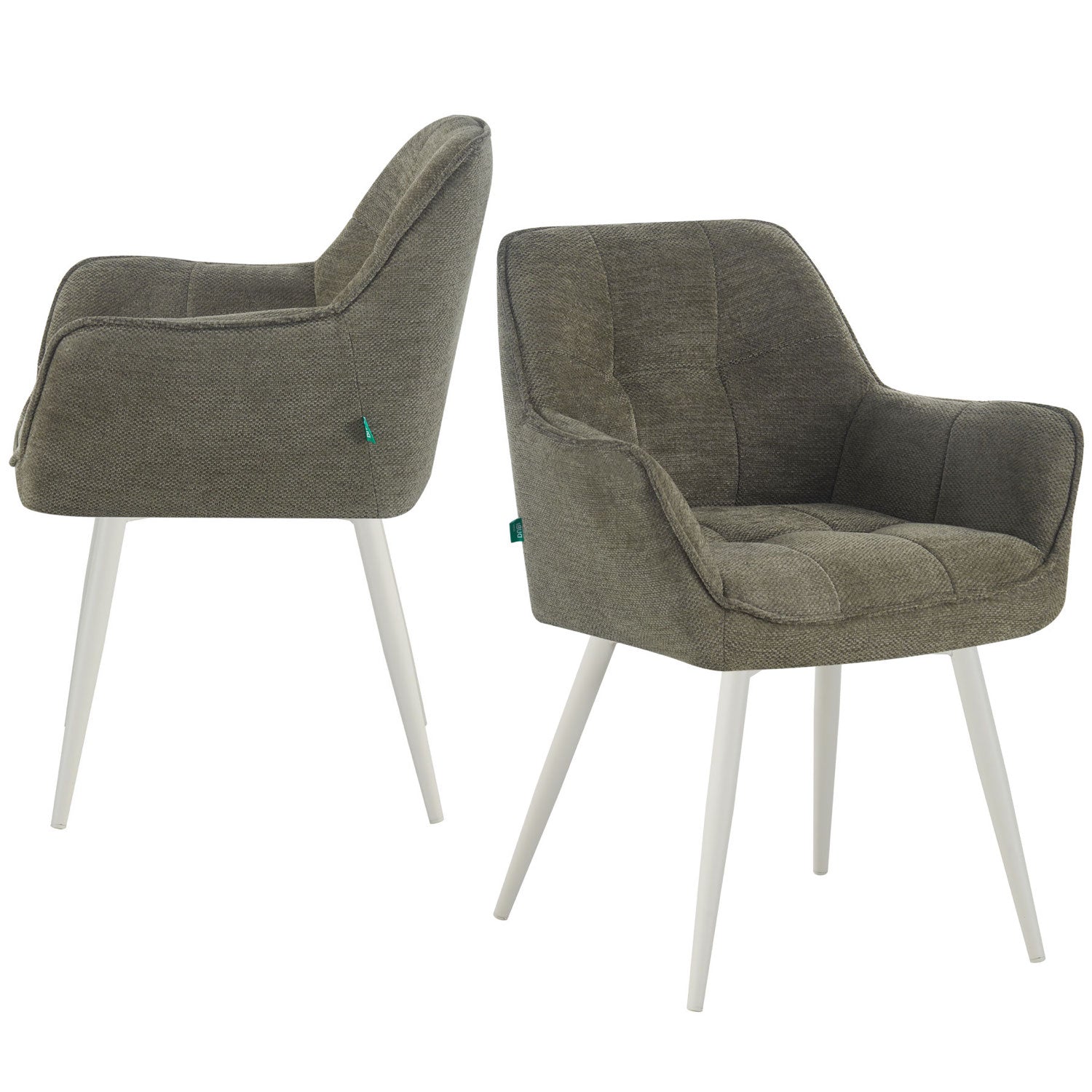 THOMAS-JILL 2er Set - zeitloser Polsterstuhl mit Metallbeinen