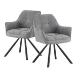 THOMAS-LENI 2er Set - Drehstuhl 180° drehbar mit Rückholfunktion