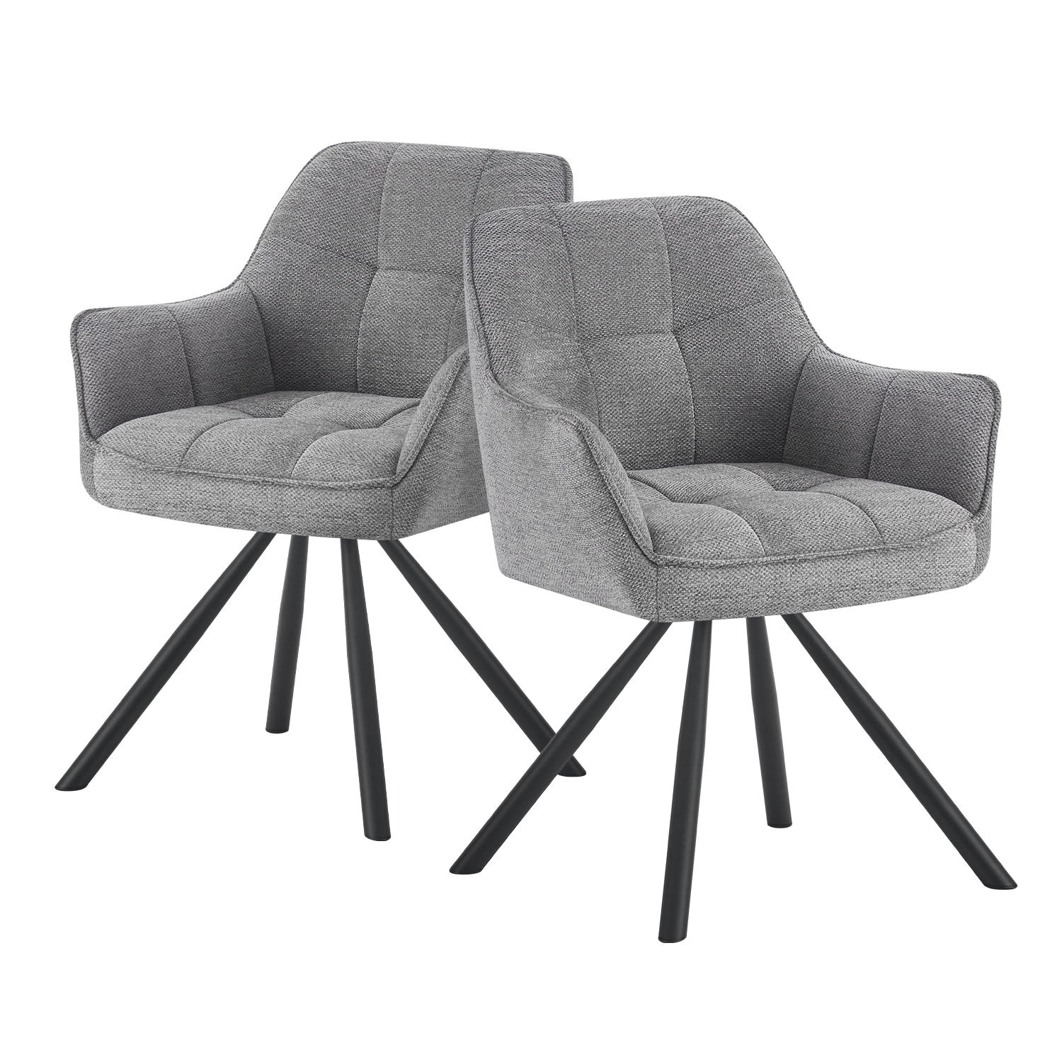 THOMAS-LENI 2er Set - Drehstuhl 180° drehbar mit Rückholfunktion