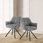 THOMAS-LENI 2er Set - Drehstuhl 180° drehbar mit Rückholfunktion