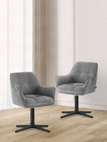 Esszimmerstühle THOMAS-KIRA 2er Set, 360° drehbar, Zeitloser Drehstuhl mit Rückholfunktion