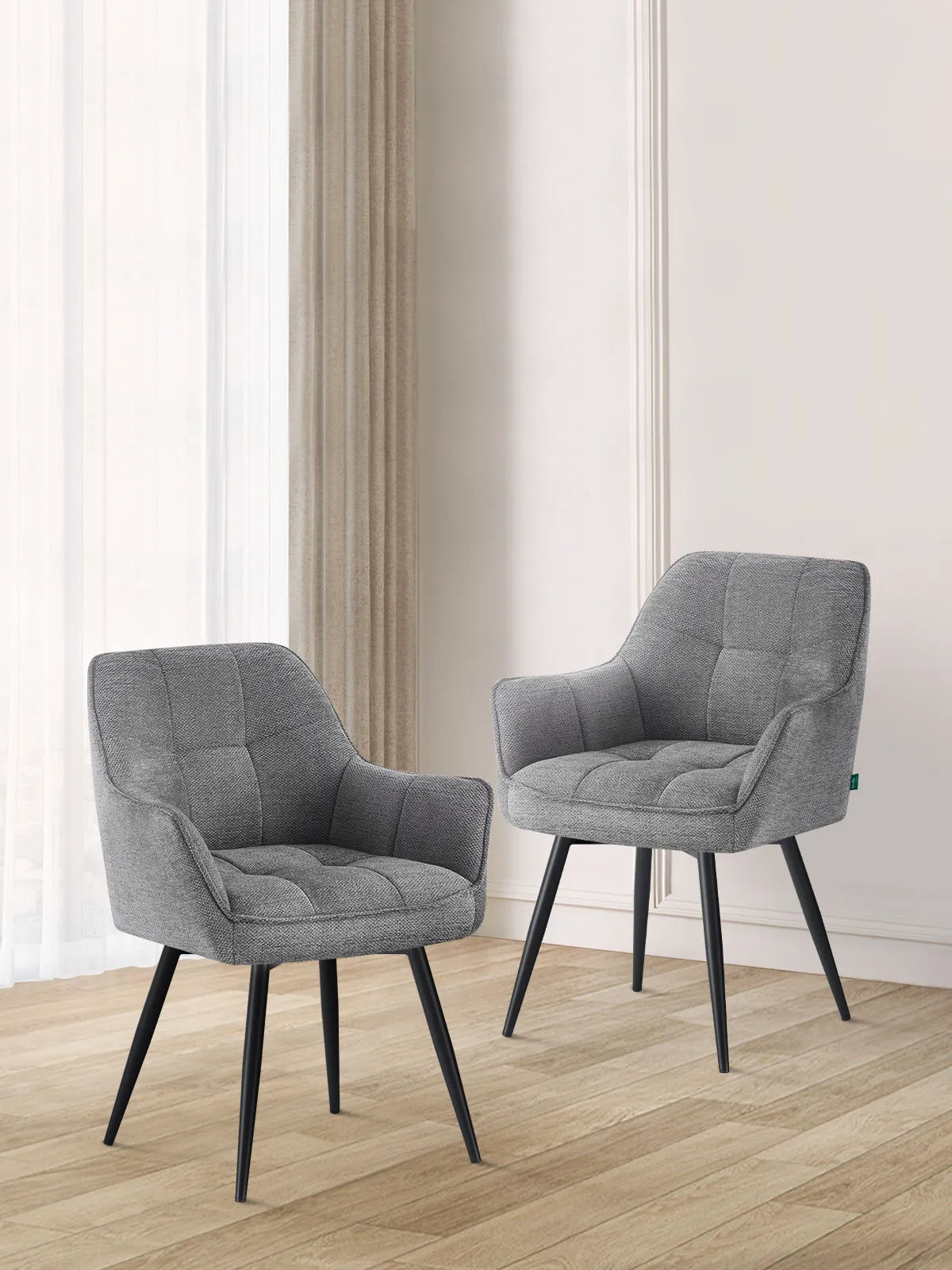 Dining chair KIELY B04 4-leg frame black set of 2