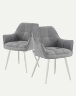 THOMAS-JILL 2er Set - zeitloser Polsterstuhl mit Metallbeinen