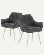 THOMAS-JILL 2er Set - zeitloser Polsterstuhl mit Metallbeinen