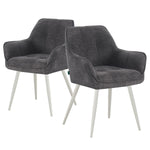 THOMAS-JILL 2er Set - zeitloser Polsterstuhl mit Metallbeinen