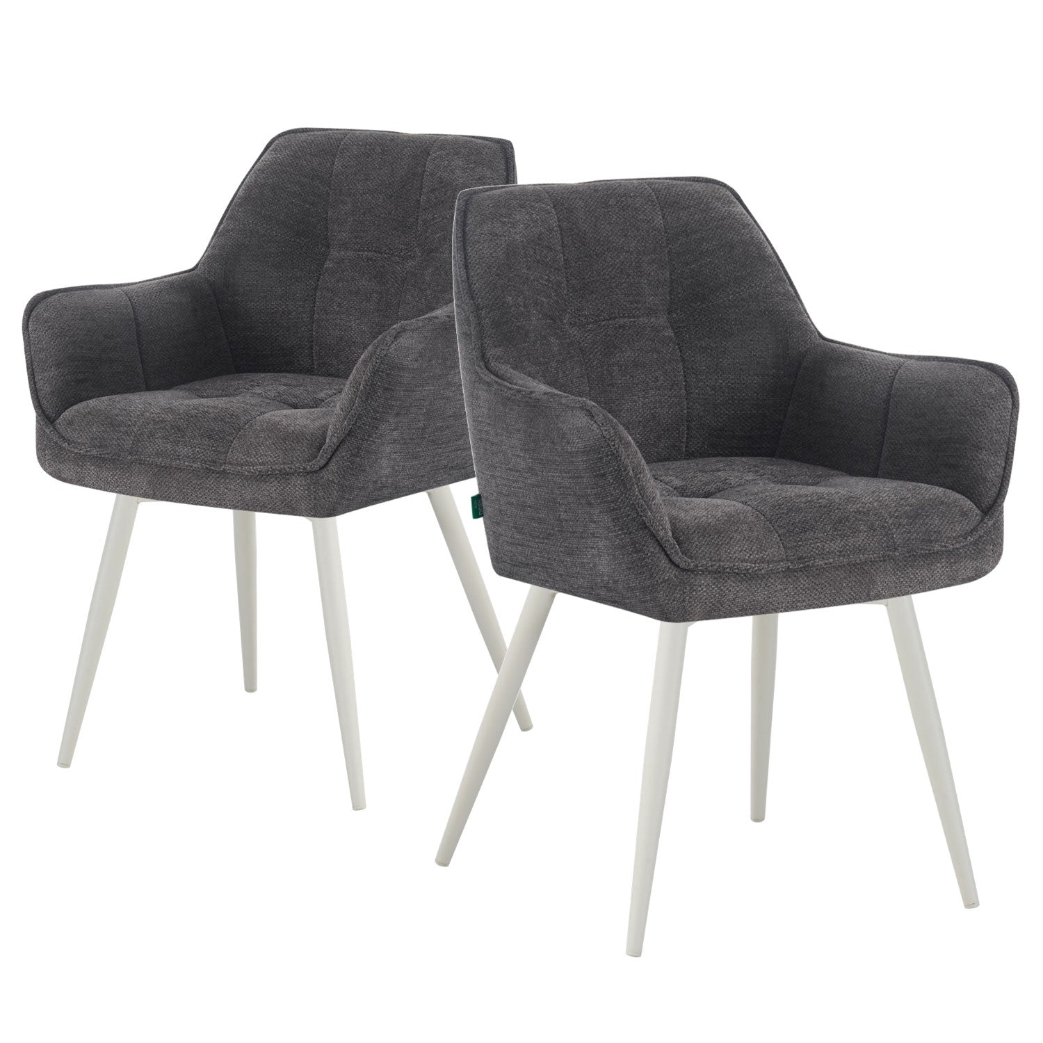 THOMAS-JILL 2er Set - zeitloser Polsterstuhl mit Metallbeinen