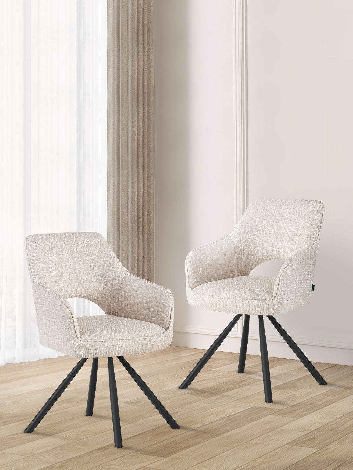 Esszimmerstühle THOMAS-JUNA 2er Set, 180° drehbar mit Rückholfunktion