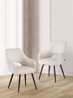 Esszimmerstühle THOMAS-RAYA 2er Set, zeitloser Polsterstuhl mit Metallbeinen