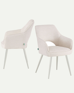 Esszimmerstühle THOMAS-MOMO 2er Set, zeitloser Polsterstuhl mit Metallbeinen