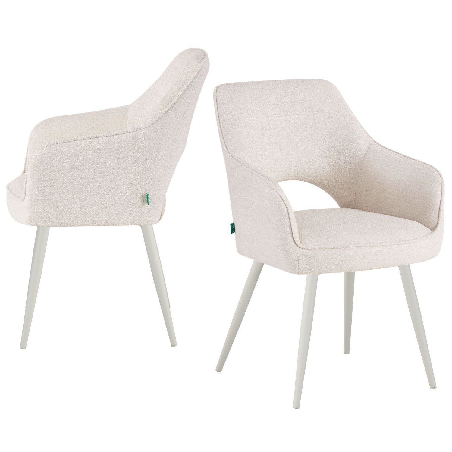 Esszimmerstühle THOMAS-MOMO 2er Set, zeitloser Polsterstuhl mit Metallbeinen