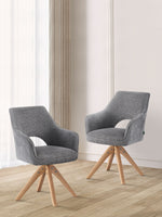 Esszimmerstühle THOMAS-LISA 2er Set, 360° drehbar, Massivholzgestell