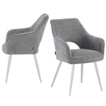 Esszimmerstühle THOMAS-MOMO 2er Set, zeitloser Polsterstuhl mit Metallbeinen