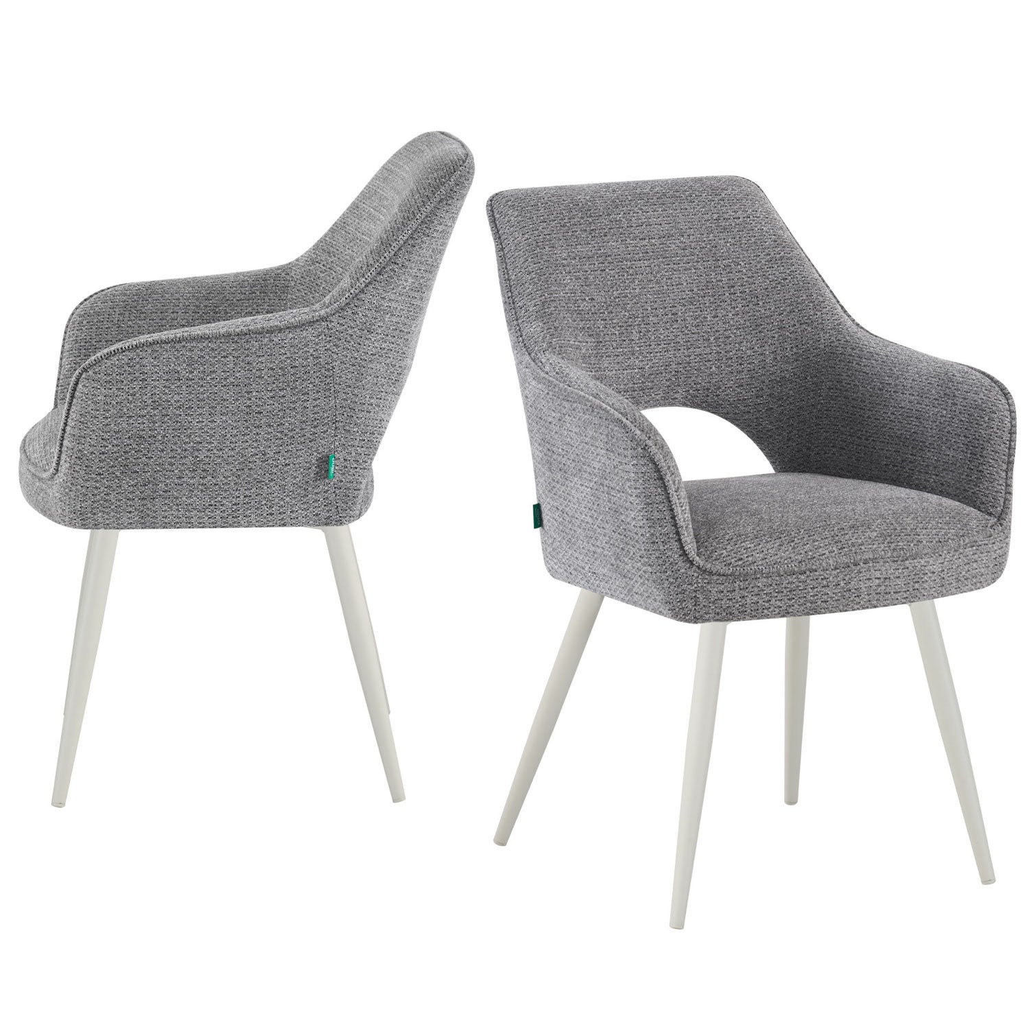 Esszimmerstühle THOMAS-MOMO 2er Set, zeitloser Polsterstuhl mit Metallbeinen