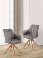 Esszimmerstühle THOMAS-ELLY 2er Set, 360° drehbar, Massivholzgestell