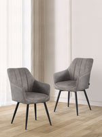 Esszimmerstühle THOMAS-AMIE 2er Set  | zeitloser Polsterstuhl mit Metallbeinen