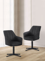 Esszimmerstühle THOMAS-NIKA 2er Set, 360° drehbar, Zeitloser Drehstuhl mit Rückholfunktion