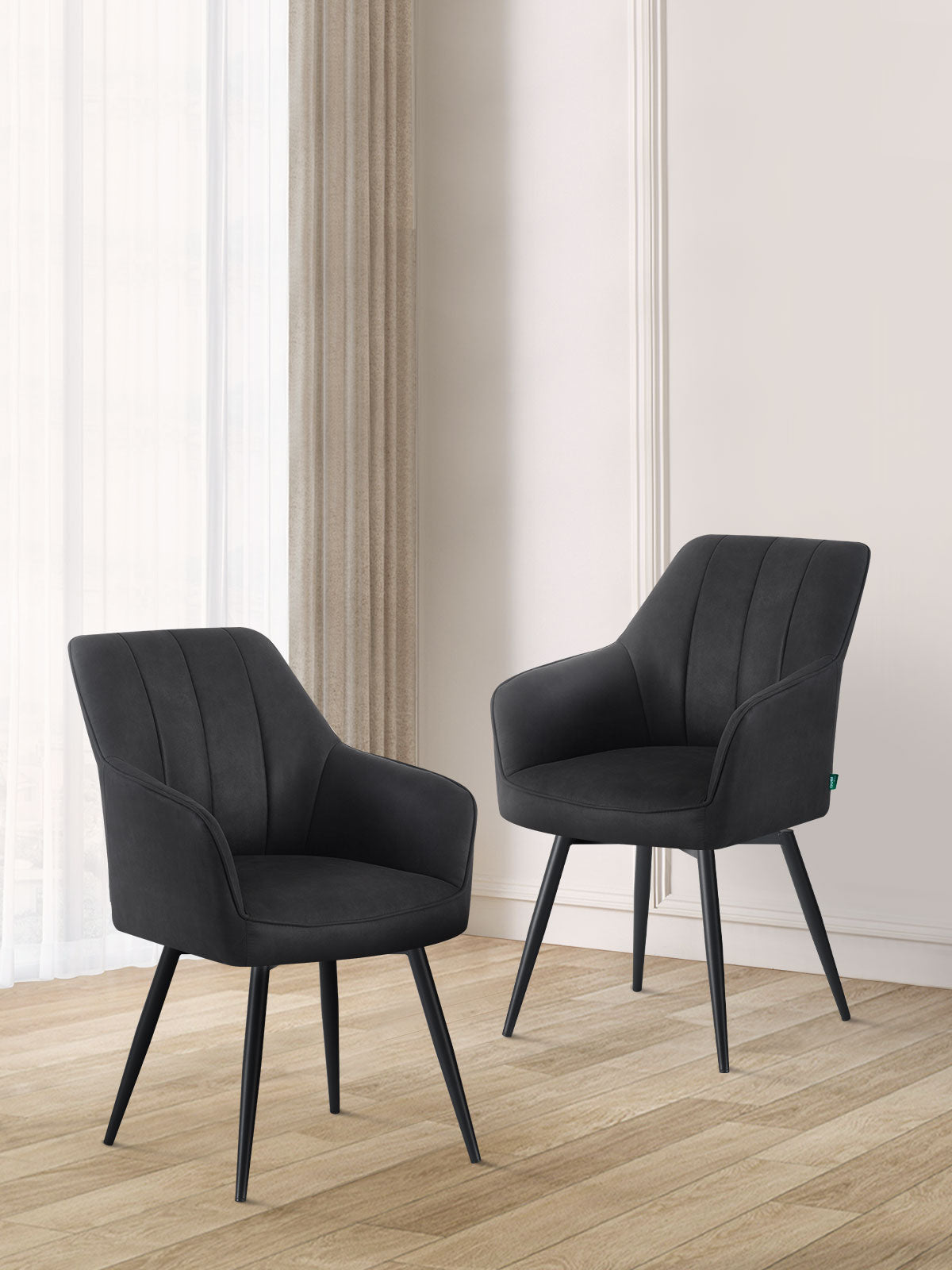 Esszimmerstühle THOMAS-AMIE 2er Set  | zeitloser Polsterstuhl mit Metallbeinen