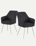 THOMAS-SANA 2er Set - zeitloser Polsterstuhl mit Metallbeinen