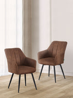 Esszimmerstühle THOMAS-AMIE 2er Set  | zeitloser Polsterstuhl mit Metallbeinen