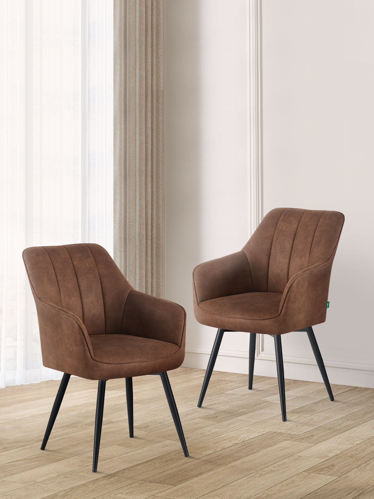 Esszimmerstühle THOMAS-AMIE 2er Set  | zeitloser Polsterstuhl mit Metallbeinen