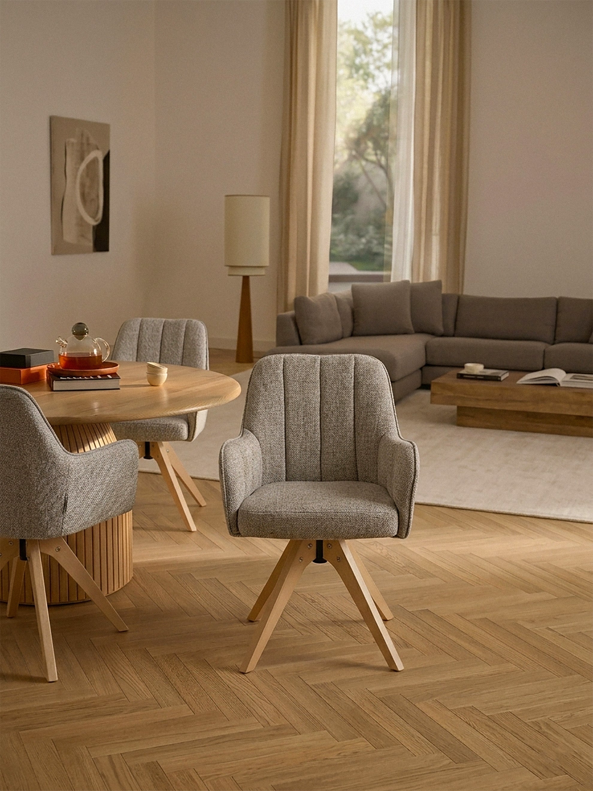 Esszimmerstuhl THOMAS-ZARA  - zeitloser Polsterstuhl mit Federkernpolsterung