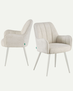 THOMAS-MAJA 2er Set - zeitloser Polsterstuhl mit Metallbeinen
