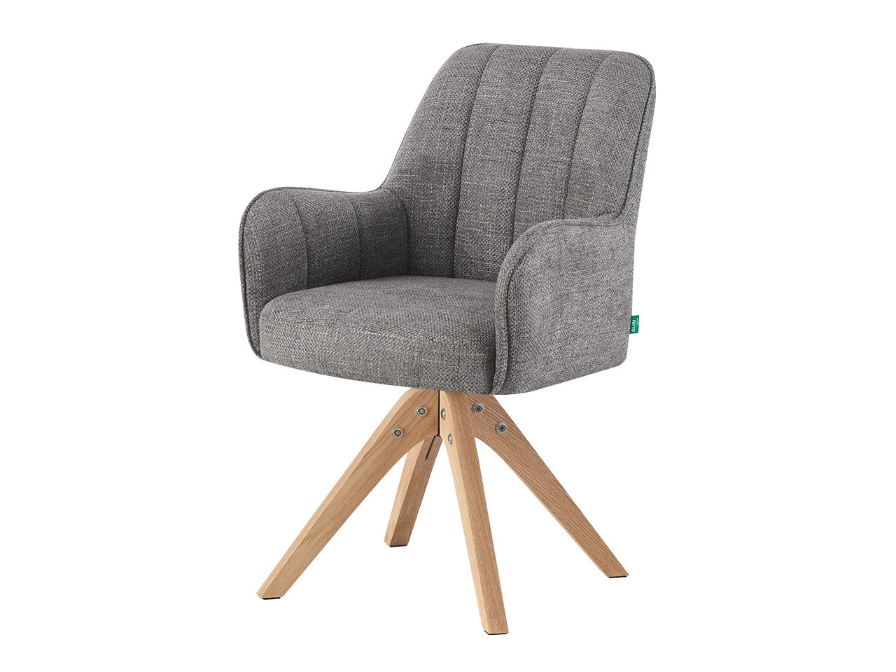 Esszimmerstühle THOMAS-FINA 2er Set, 360° drehbar, Massivholzgestell