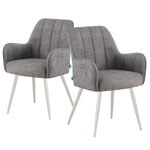 THOMAS-MAJA 2er Set - zeitloser Polsterstuhl mit Metallbeinen