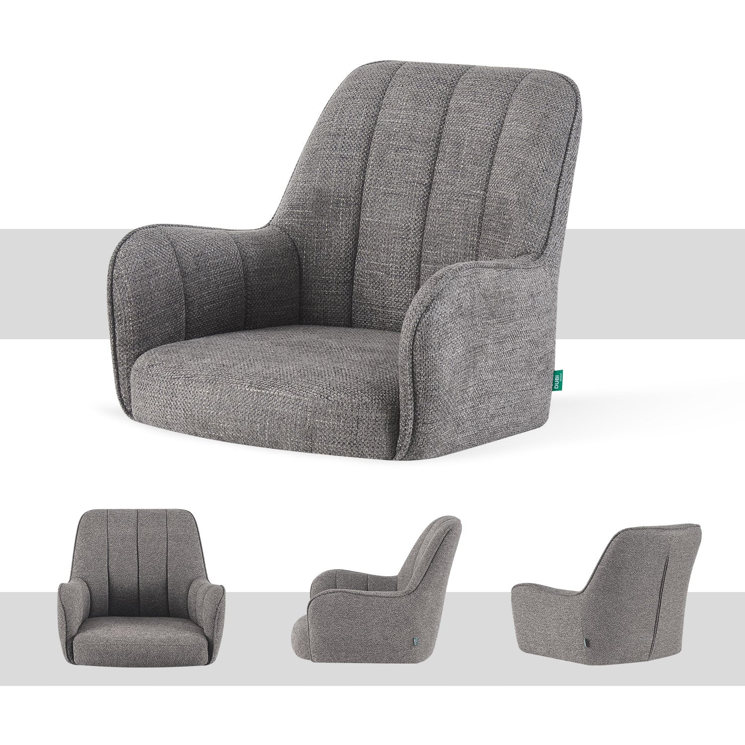 Esszimmerstühle THOMAS-ROMY 2er Set, 360° drehbar, Zeitloser Drehstuhl mit Rückholfunktion