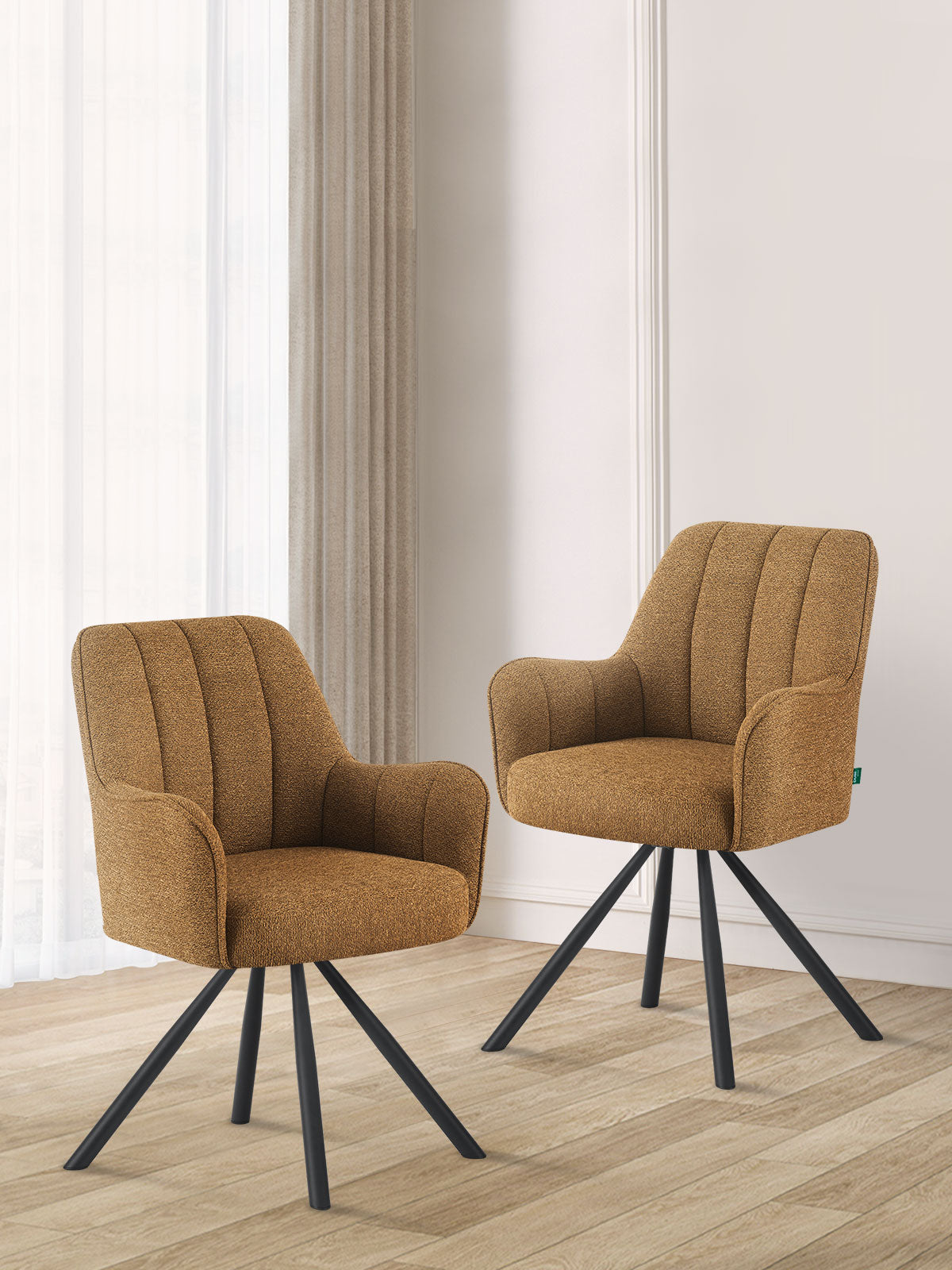 Esszimmerstühle THOMAS-ELLA 2er Set, 180° drehbar mit Rückholfunktion