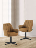 Esszimmerstühle THOMAS-ROMY 2er Set, 360° drehbar, Zeitloser Drehstuhl mit Rückholfunktion