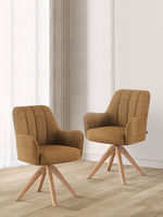 Esszimmerstühle THOMAS-FINA 2er Set, 360° drehbar, Massivholzgestell