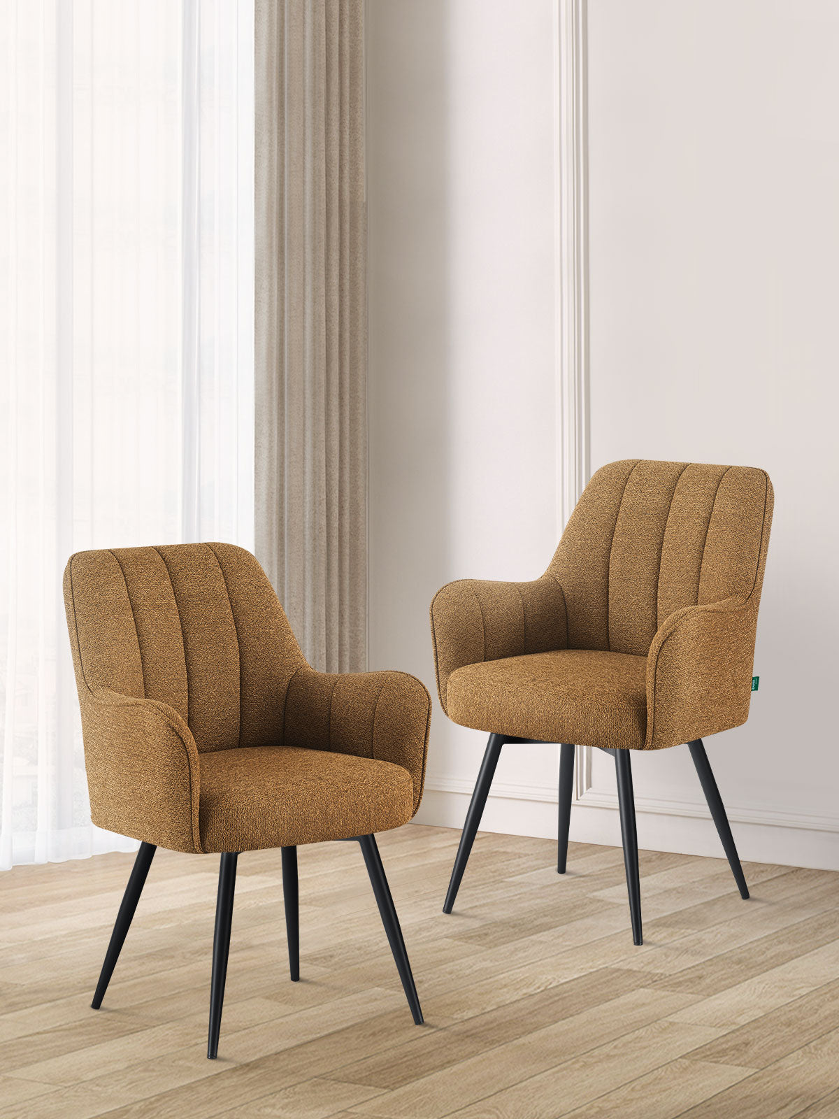 Esszimmerstühle THOMAS-BELA 2er Set, zeitloser Polsterstuhl mit Metallbeinen